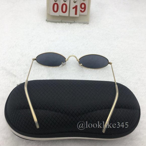 Oval Gold Frame Vintage Sunglasses - Picture 3 of 4